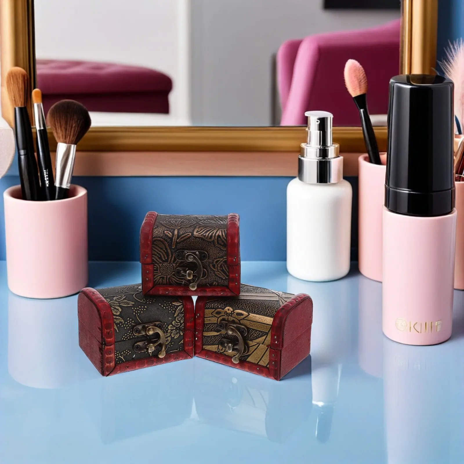 

Набор из 3 ретро-деревянных шкатулок с крышкой и надежной застежкой, мини-сундучки для сокровищ, идеально подходят для сувениров на вечеринках, праздничных подарков, украшений и косметики