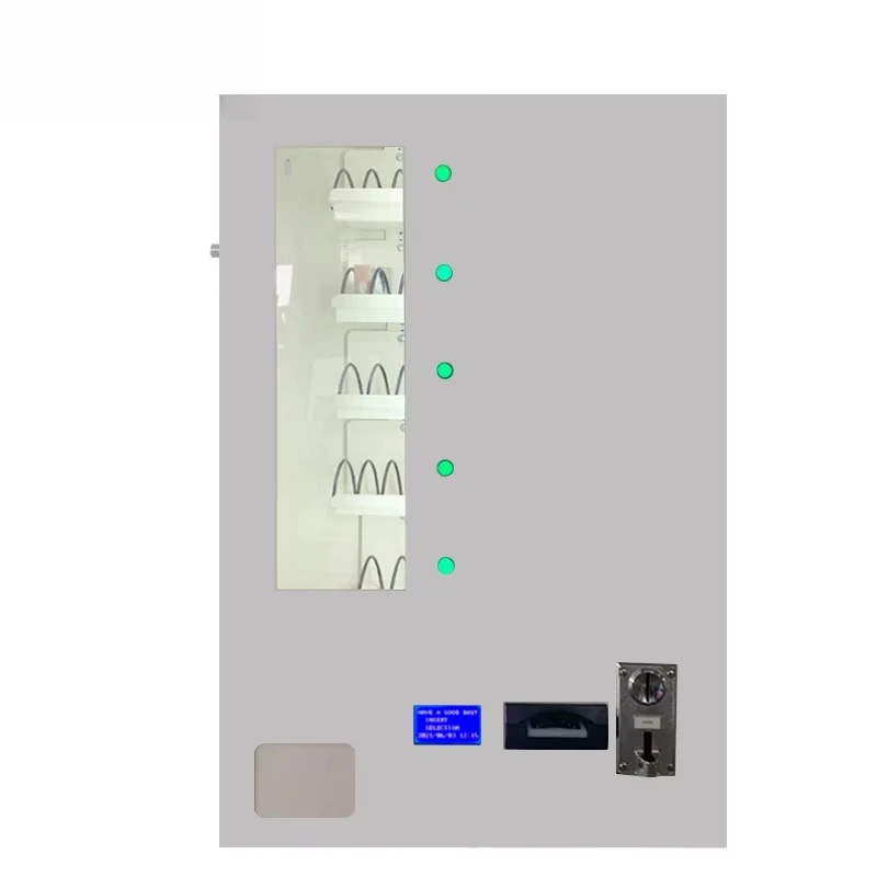 Máquina Expendedora de Pegatinas con 5 Selecciones y Múltiples Métodos de Pago para Bares, Universidades, Parques y Centros Comerciales, Apta para Pegatinas y Tarjetas de Juego