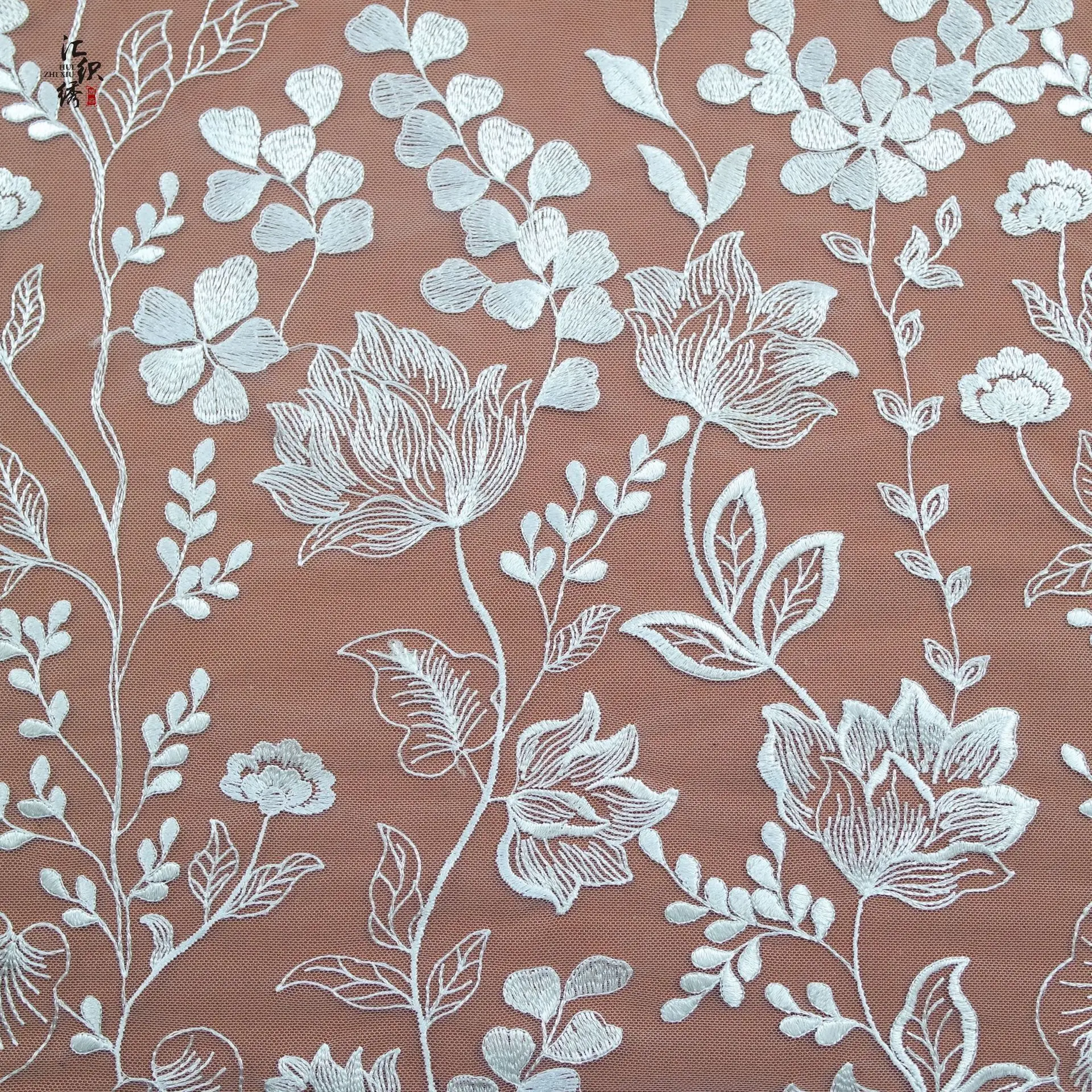 Elegant fashion bridal dress lace fabric 130cm width wedding dress fabric sequins lace selling by yard