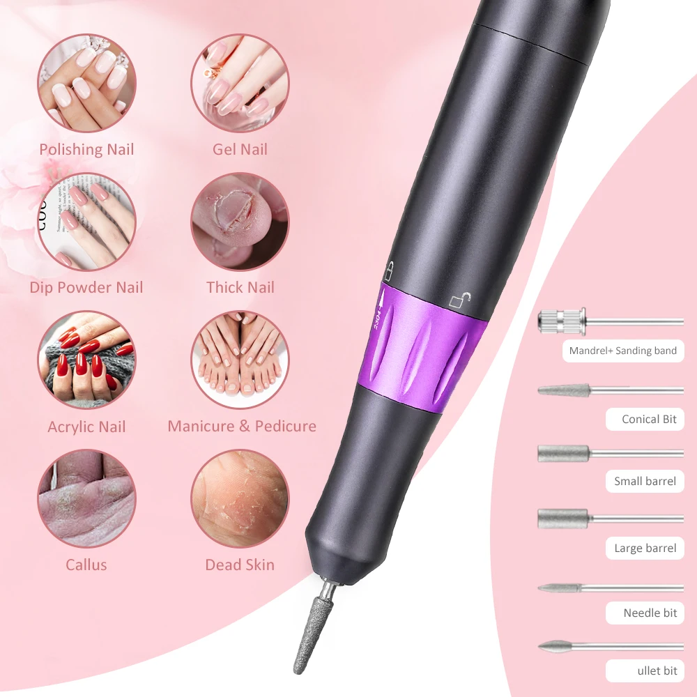 35000 RPM Nail Drill Machine with Display Screen Electric Portable Nail File for Acrylic, Gel Nails, Manicure Pedicure