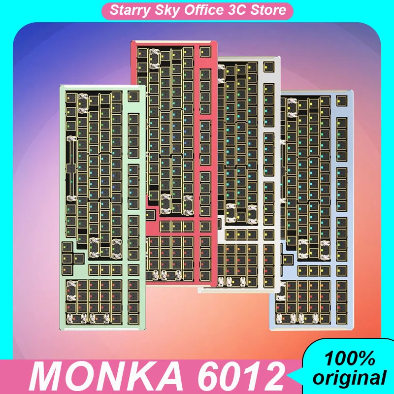 

Механическая Эргономическая RGB клавиатура Monka 6102 из алюминиевого сплава с горячей заменой 102 клавиш, игровые аксессуары для компьютера