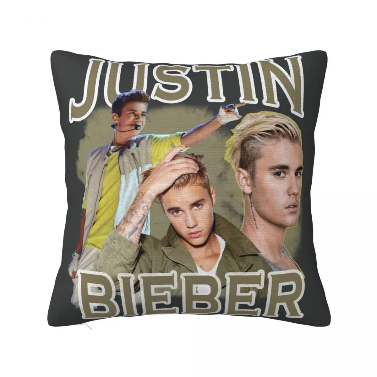 Justined Biebered Pillowcase Printed Polyester Cushion Cover Decorative Throw Pillow Case Cover Home Zipper 18