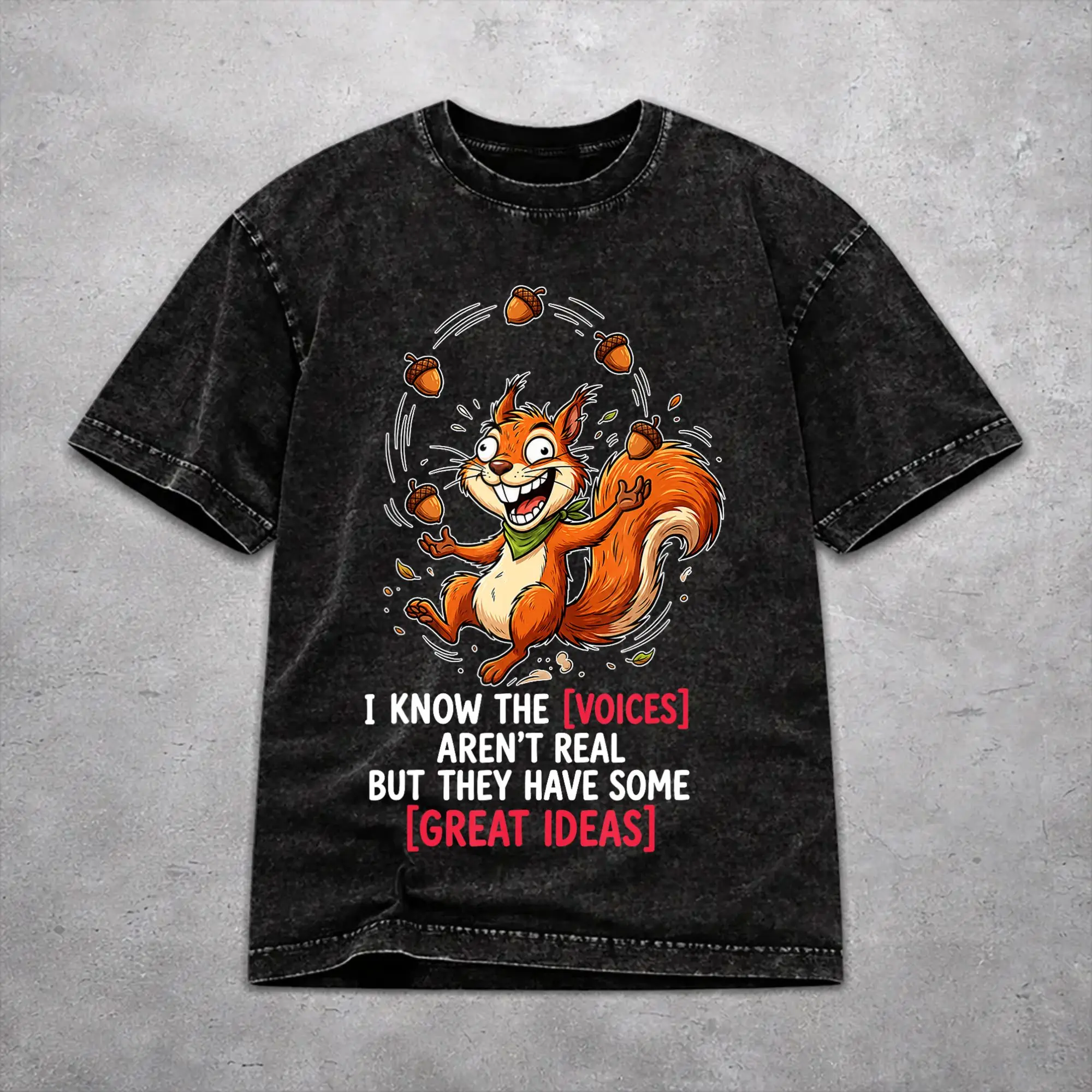 Women Men I KNOW THE VOICES AREN'T REAL Shirt Printed Washed Cotton  Casual T-Shirts