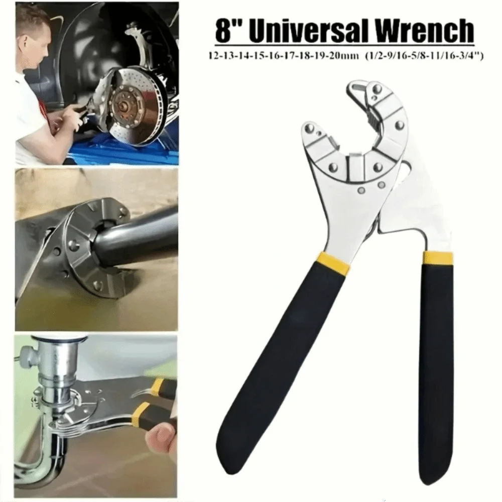 

Multi-Function Grip Pliers Adjustable Universal Adjustable Wrench 8 Inch Heavy Duty 14-in-1 Universal Wrench DIY Maintenance