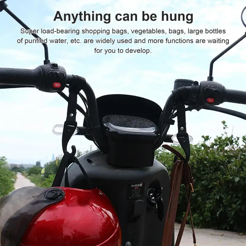 Motorcycle Handlebar Hook 2pcs Universal No Punching Webbing Auto Headrest Hook Car Purse Holder Hook Seat Back Stroller