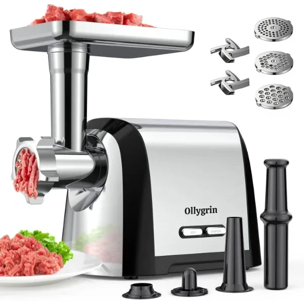 

Meat Grinder Electric Stainless Steel, Meat Grinder Electric Sausage Stuffer, Meat Grinder Maker Heavy Duty 2800W Max