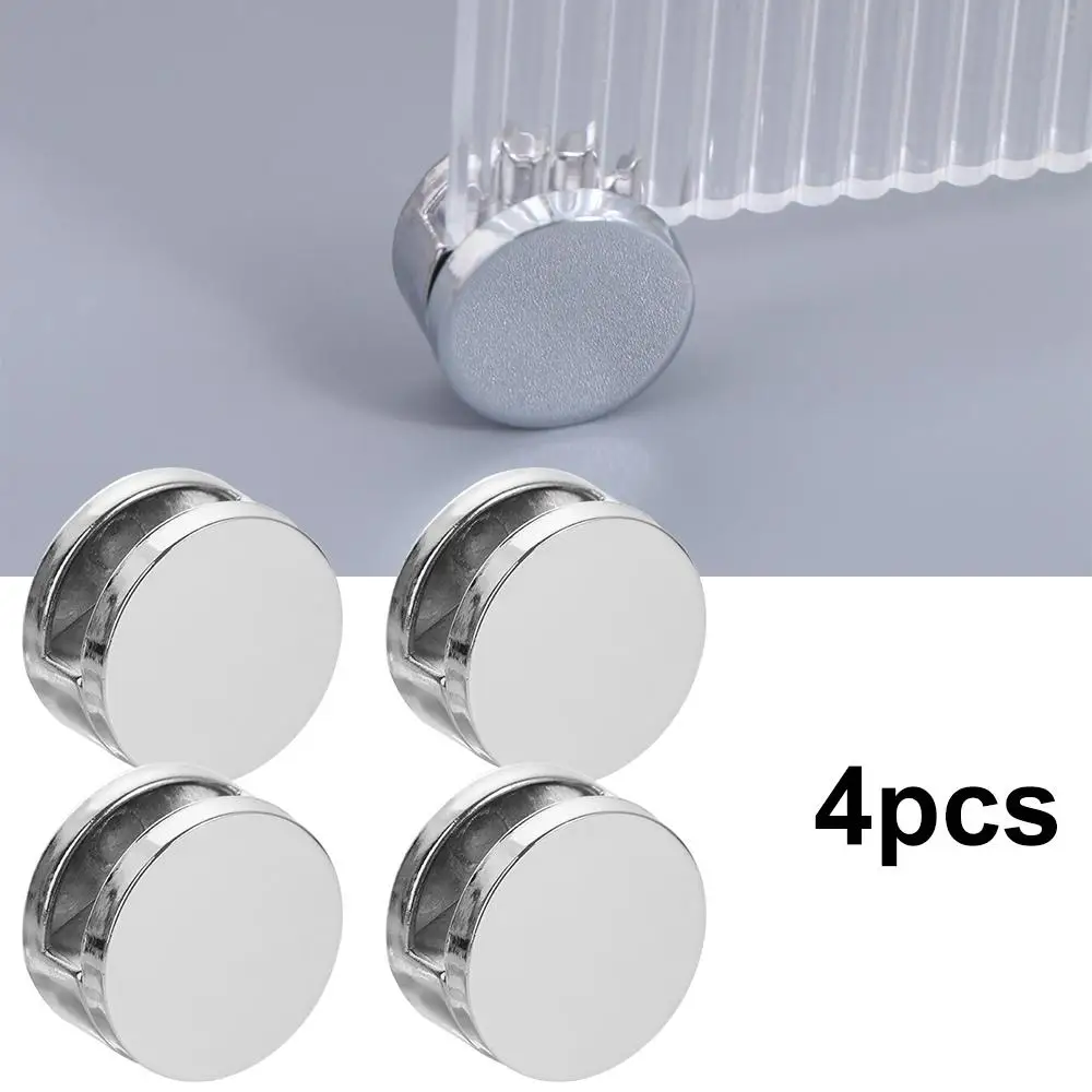 

4pcs Brackets Glass Mirror Hinger Holder Zinc Alloy Glass Mirror Clamp Fixed Fitting Round Glass Shelf Support