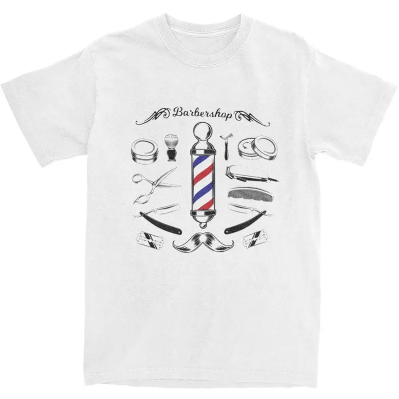 Vintage Haircut Barber Shop T-Shirts for Men Women 100% Cotton Hairdresser Tea Shirt Gift Idea Clothes