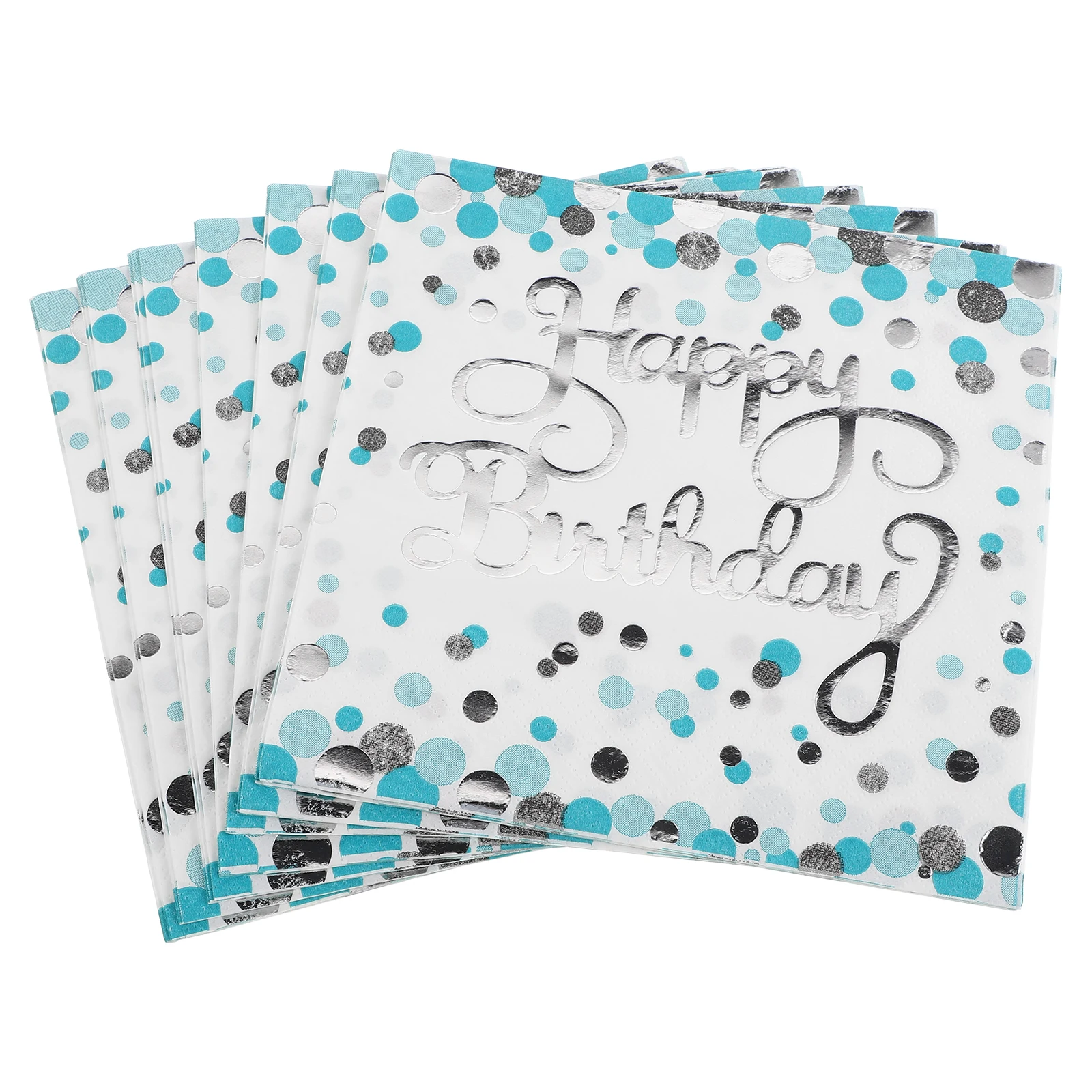 

40 Pcs Blue Dot Napkins Birthday Party Supplies Happy Decorations Glitter Cocktail Beverage Table Napkins Tissue Hand