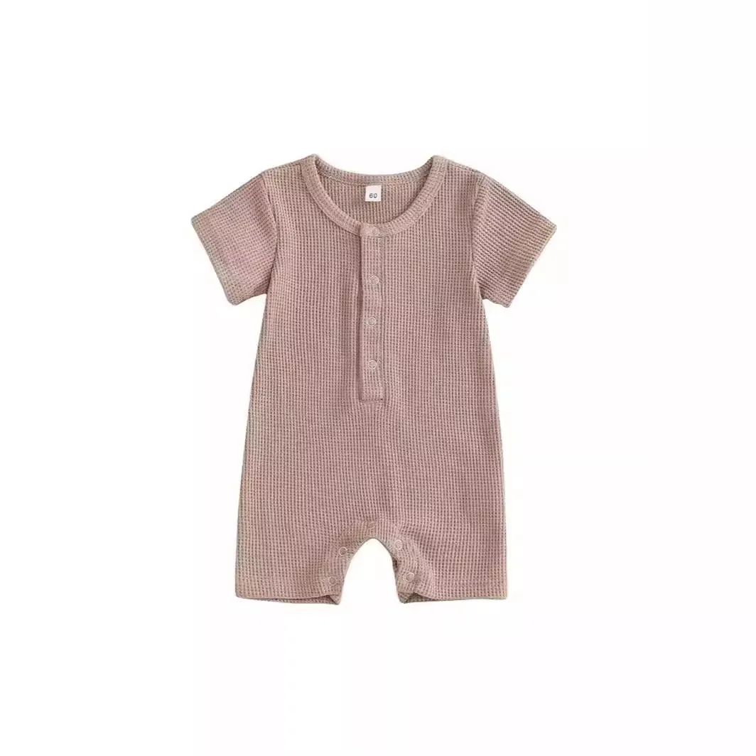 

Children's Waffle Short Sleeve Jumpsuit Directly From The Manufacturer