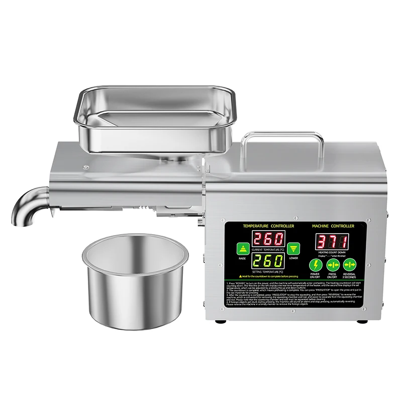Hot Sale T2S Sunflower Peanut Stainless Steel Intelligent Control System Oil Press Machine with Large Operation Panel