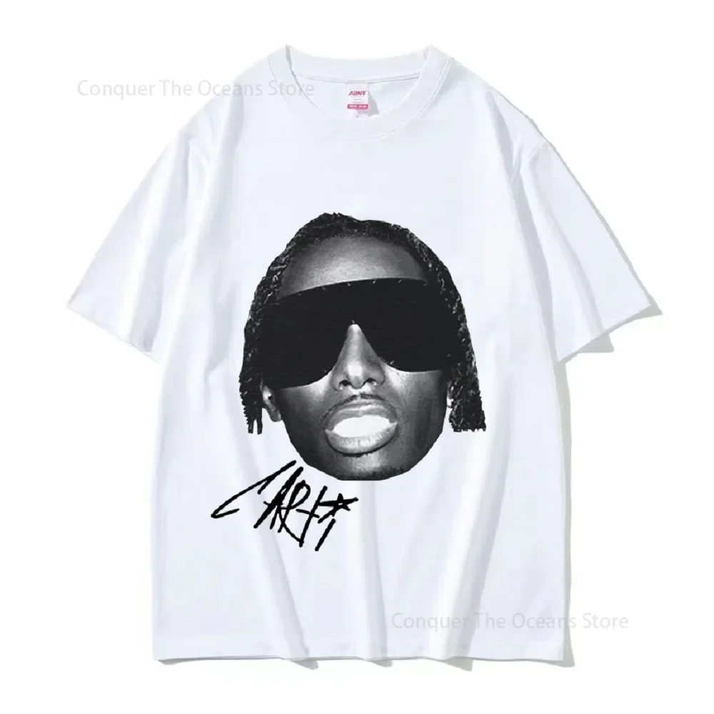 Rapper Playboi Carti Signature Printed Men's T-shirt Women's Cotton Short Sleeve Loose Breathable Tops Casual Street Wear