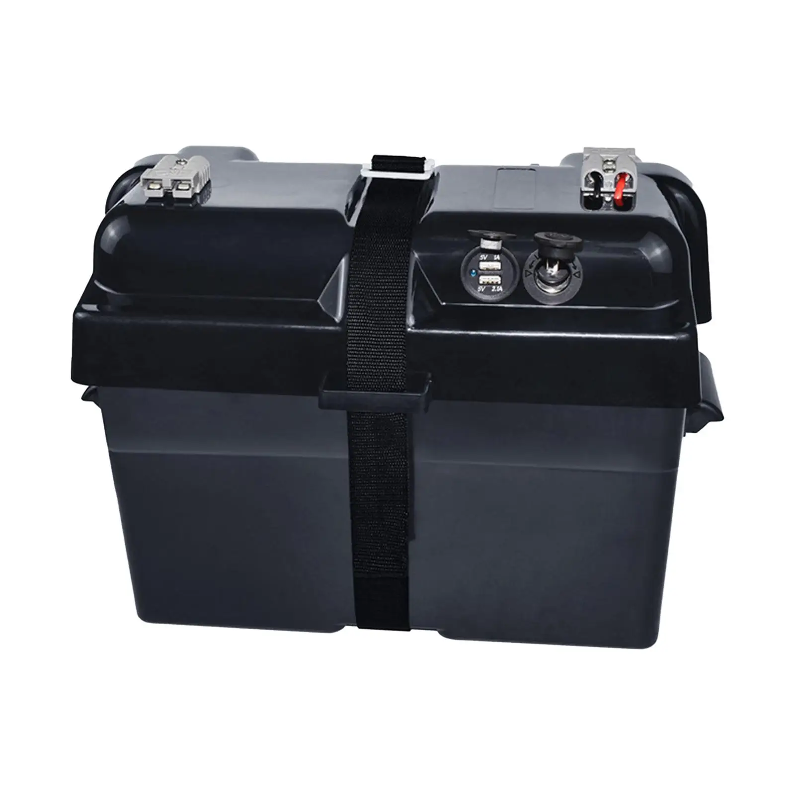 Car Battery Box Holder Container with Strap Lightweight Multifunctional Organizer for Trucks Camper Boat Trolling Motor