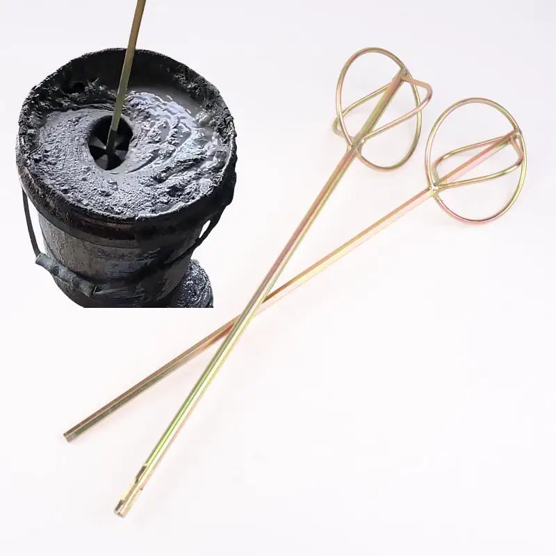 Gold Metal Putty Powder Coating Paint Electric Mixer Rod Head Cement Mixing Rod Mixer Drill Paint Plaster Mortar Stirring Rod