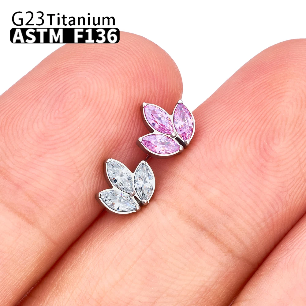 G23 Titanium Wholesale Piercing Jewelry Lip Stud Nose Stud  Accessories For Women ASTM F136 Stud Earrings