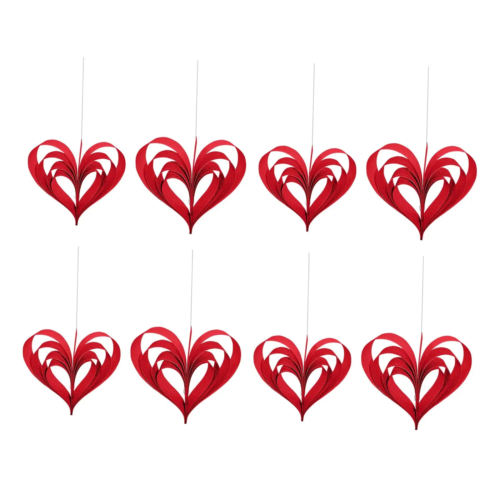 Heart Shaped Paper Garland Multi Layered 3D Decorative Banner for Wedding Country Decoration and Party Events