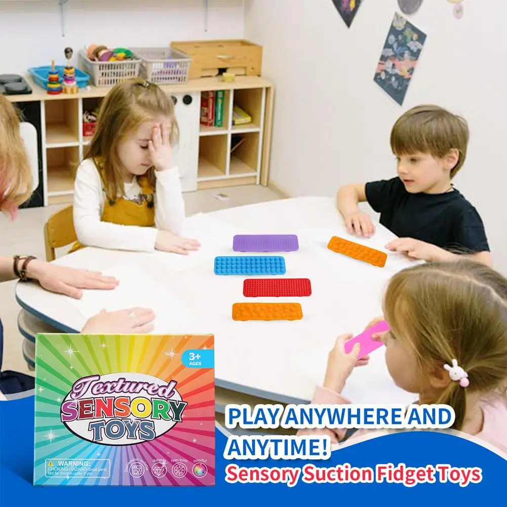 

Montessori Shape Texture Sensory Toys For Children's Sensory Systems 8pcs Silicone Stress Relief toys