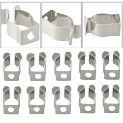 10pcs Spring Terry Clips For Garages Sheds Hardware Cabinets Shacks Store Tools Accessories 6mm-35mm Silver Clip Pipes