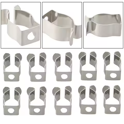 10pcs Spring Terry Clips For Garages Sheds Hardware Cabinets Shacks Store Tools Accessories 6mm-35mm Silver Clip Pipes