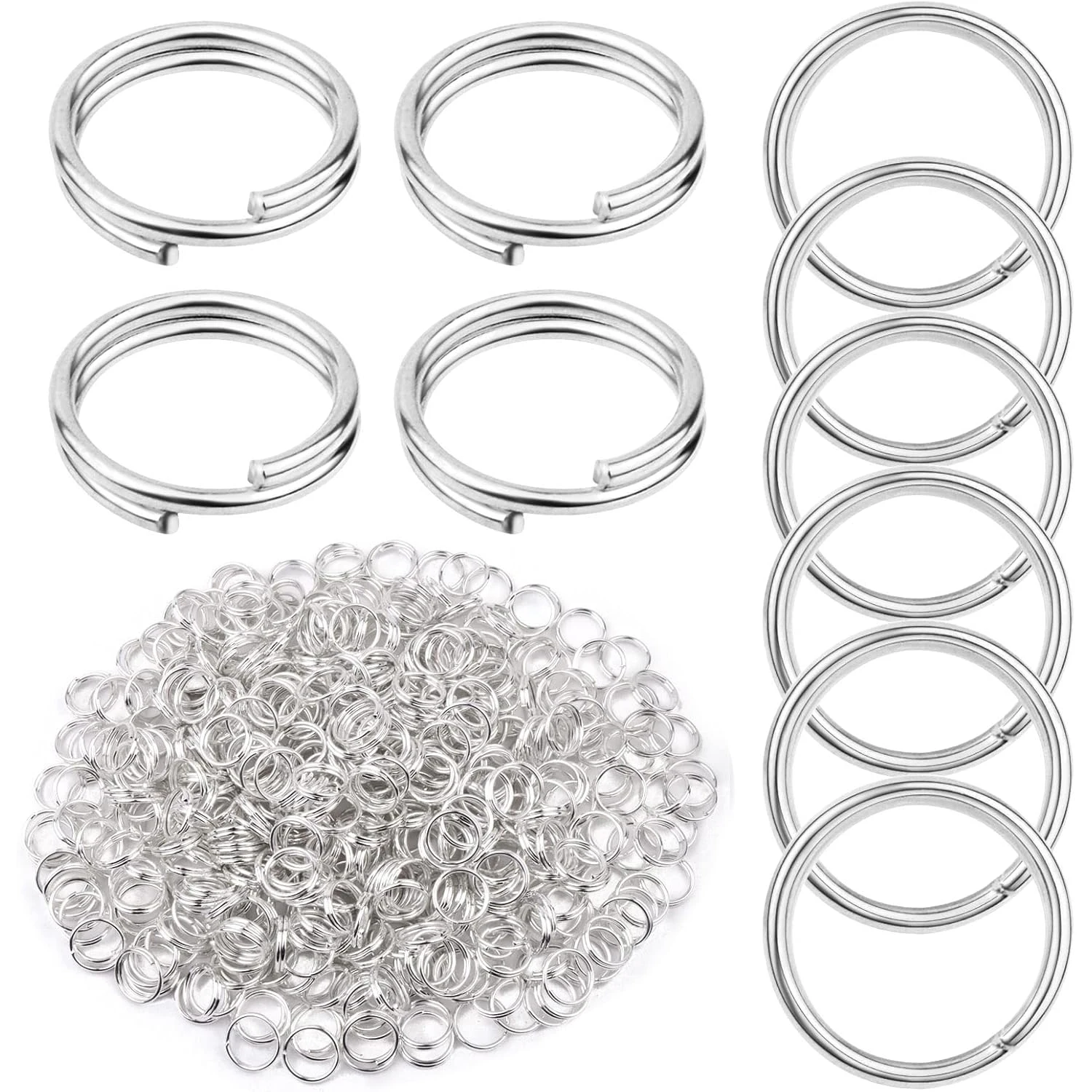 

500 шт. круглых разъемных колец с двойной петлей, соединители-кольца для изготовления браслетов, ожерелий, брелоков, поделок и ювелирных изделий