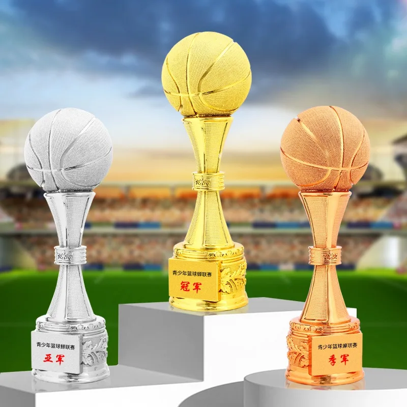 Large basketball trophy Football trophy gold silver bronze award for outstanding players players souvenir free customization