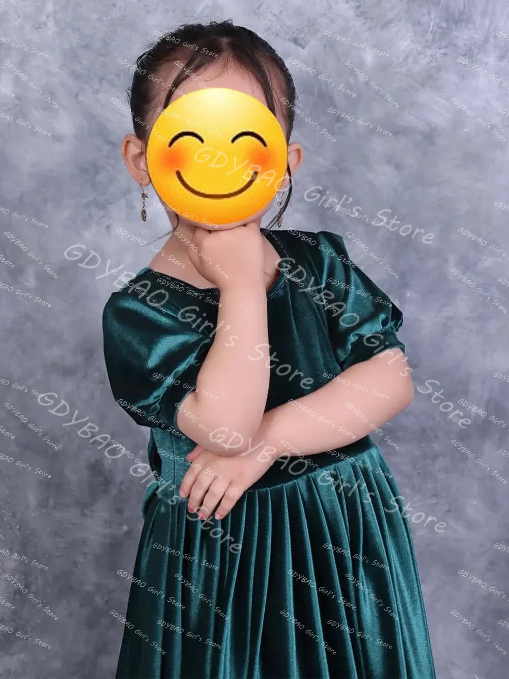 Vestido de princesa de veludo para meninas, gola quadrada, manga bufante, vestido de flor para casamento, 2 a 14 crianças, vestido de aniversário de comunhão personalizado