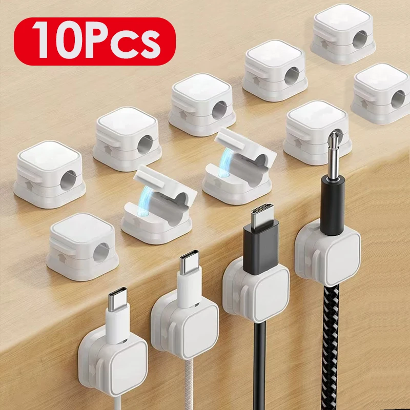 10/6/3PCS Adjustable Cord Holder Desk Cable Magnetic Cable Clips Cable Smooth Management Wire Keeper Cable Wire Organizer Holder