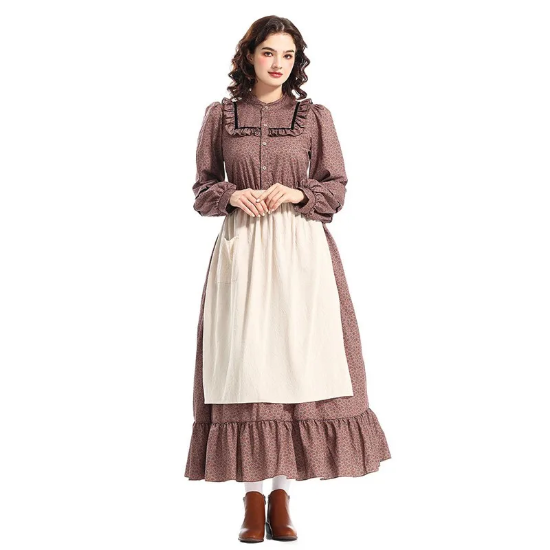 

Adult Colonial Maid Halloween Costume Victorian Era Performance Outfit Women's Servant Skirt Chinese Manufacturer Polyester M...
