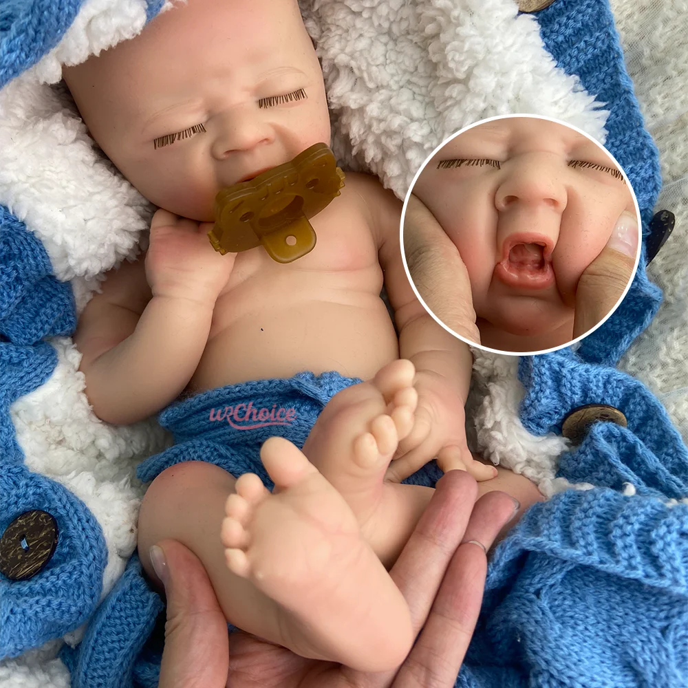 

18 "высококачественная силиконовая кукла Reborn Baby Boy с открытым ртом, реалистичная кукла для новорожденных, кукла реборн ручной работы для художественных кукол, коллекционеров художников