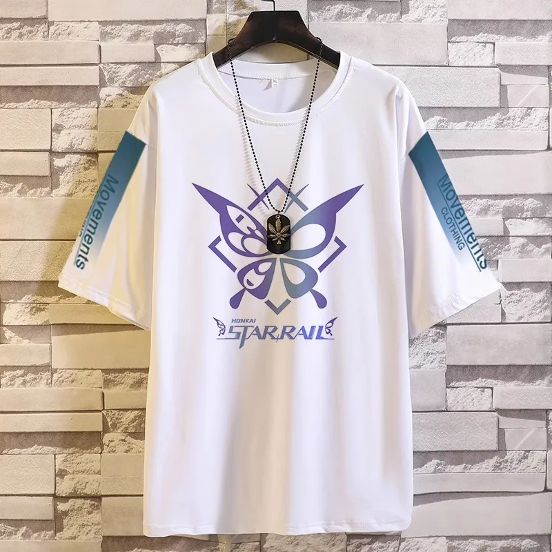 Anime Honkai: Star Rail Game Cos Silver Wolf Jinliu Clara Herta Yanqing Seele Etc. Casual Crew Neck Short Sleeve T-shirt