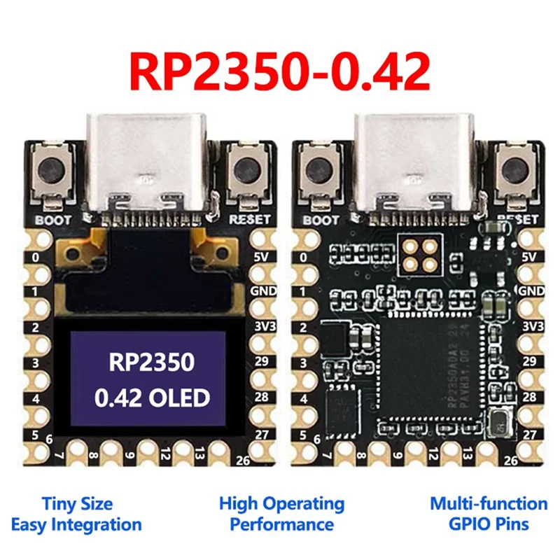 A29F-RP2350 Mini Development Board Featuring 0.42 Inch OLED Display RISC-V Architecture Low Power Consumption