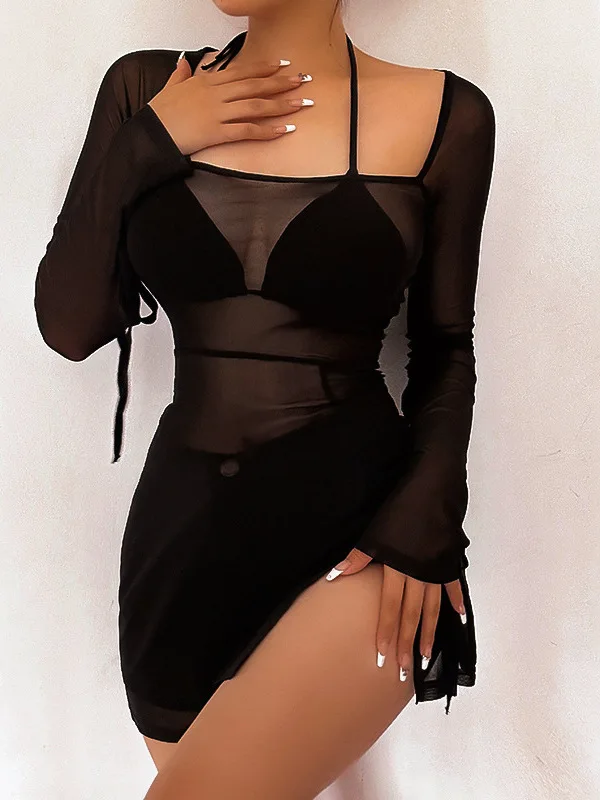 

Sexy Net Sve Long ort Dr Women's High Waist Polyester Spring Summer Autumn Winter ort Skirt Par Club Sle