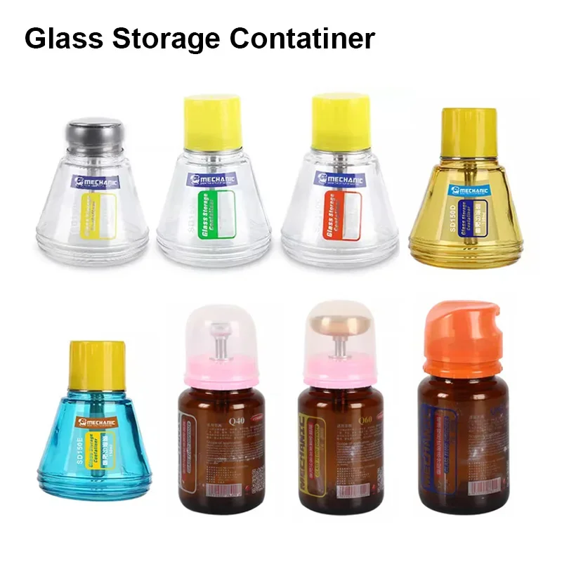 MECHANIC Press Type Glass Alcohol Bottle for Electronic Repair SD150A/B/C/D/E Q40 Q60 Q80 Anti-static Solution Liquid Dispenser