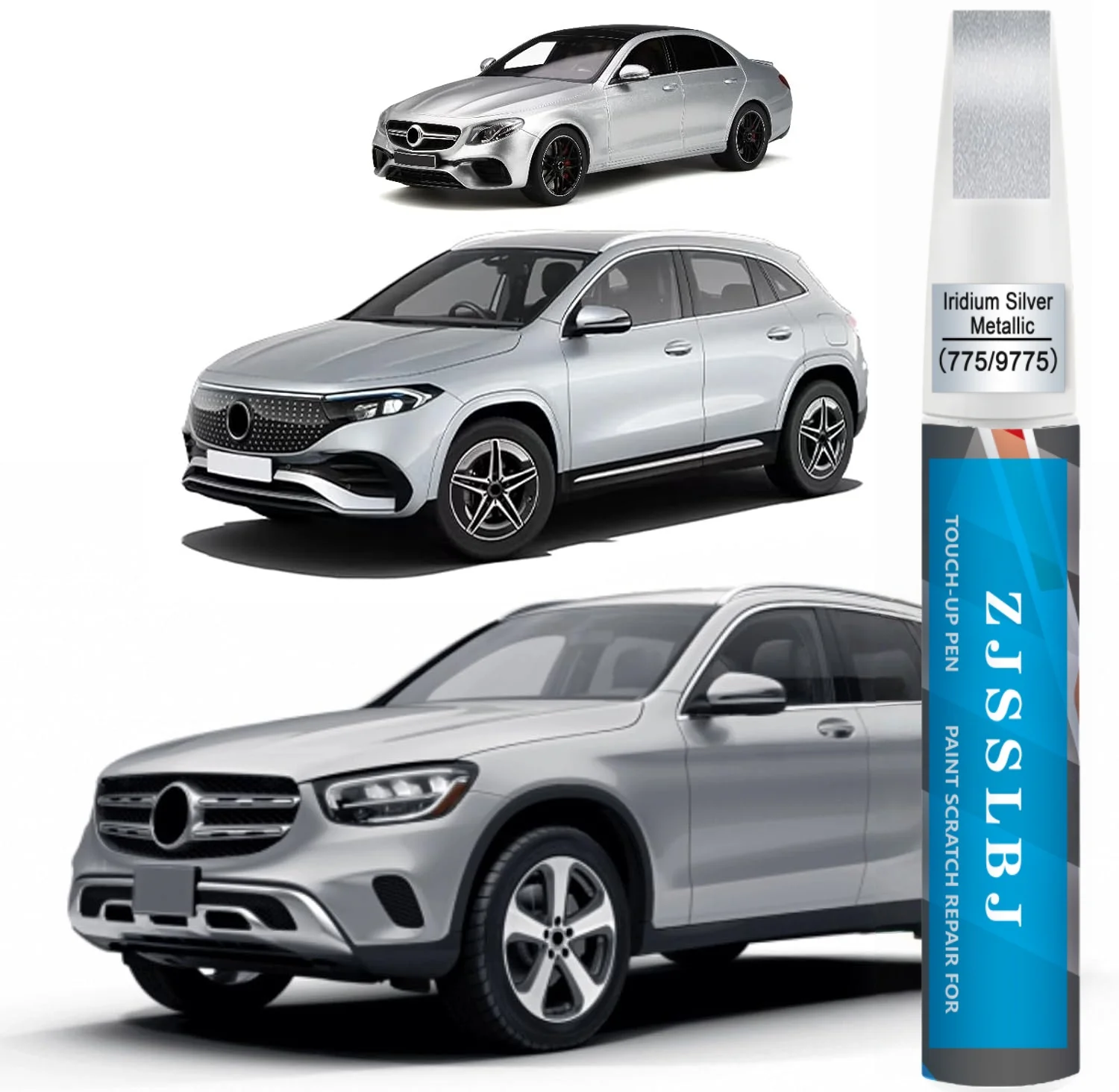 775/9775 Iridium Silver Metallic Compatible with Mercedes-Benz Exact Match Touch Up Paint Pen