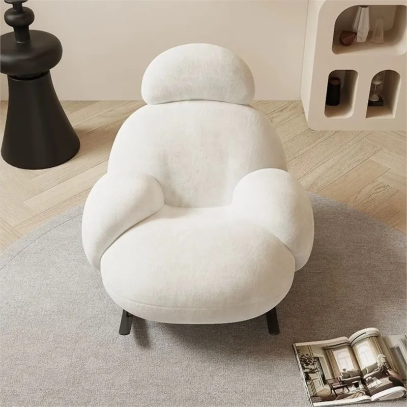 JOYLIVE Nordic Design Simple Casual Style Big White Lovely Sofa Single Chair Rocking Chair Cream Lazy Balcony Lounge Chair New