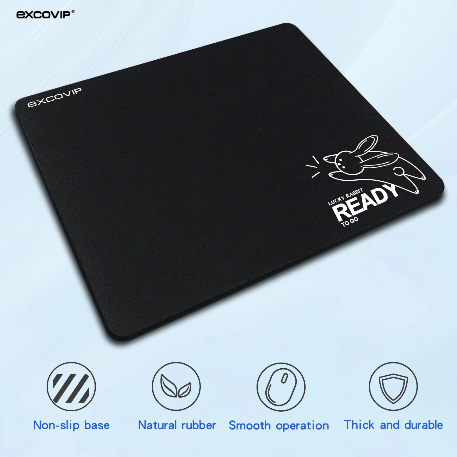 EXCO Office Mouse Pad Small Smooth Cloth Cute Gaming Mousepad with Non-Slip Rubber Base for Computer Laptop Comfortable Portable