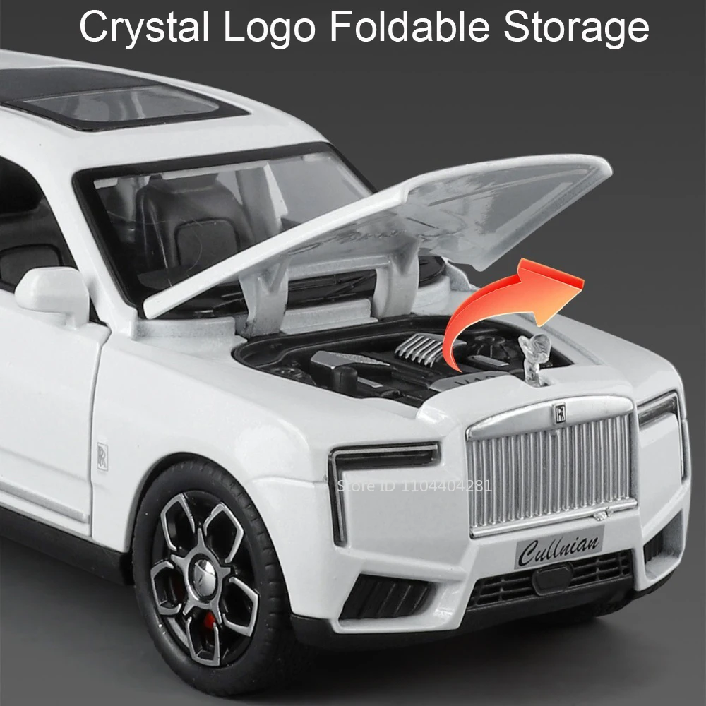 1:32 Rolls-Royce Cullinan Wraith modelo de juguete aleación Dieccast puertas de coche sonido abierto luz tirar hacia atrás vehículo en miniatura recoger Hobby