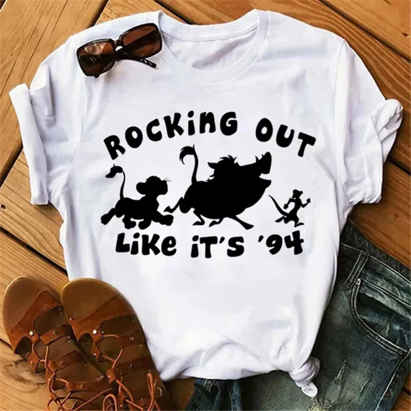 

Disney Simba Lion King Print T-shirt Men Fashion Short Sleeve Boys Clothes Family Matching Outfits Kids Clothes Girls