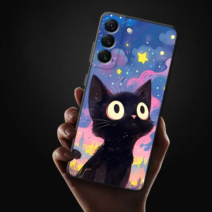 삼성 갤럭시 아트 귀여운 고양이 전화 케이스, 럭셔리 커버, A10, A10e, A10s, A20, A20s, A04s, A30, A02, A40, A02s, A03, A05s, A06