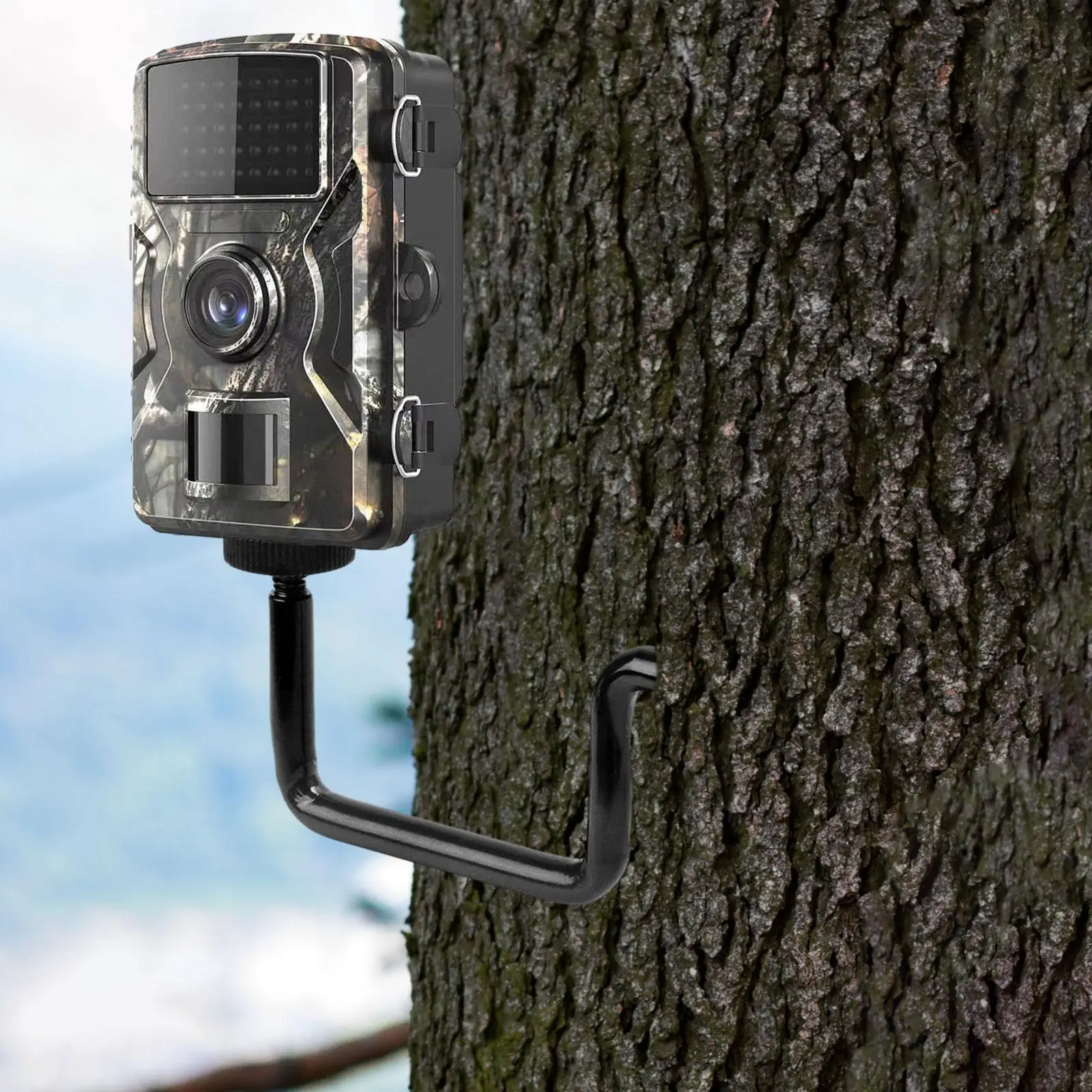 Trail Camera Tree Mount Black Tree Holder Hunting Camera Tree Stand for Game Camera Reliable Camera Placement Hunting Accessory