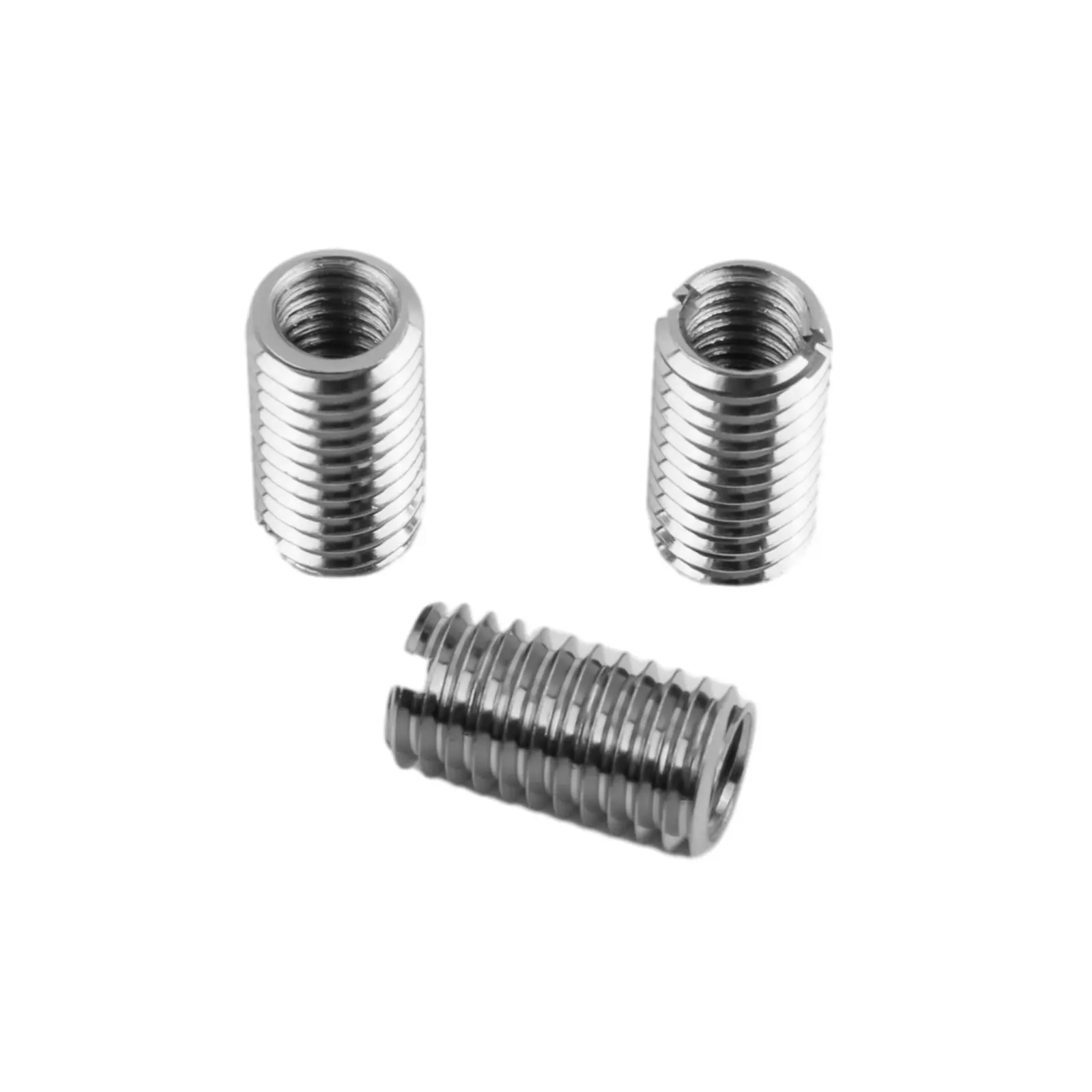 10 Pcs Thread Reducer Threaded Inserts Inner M6X1.0 Outer M8X1.25 Length 15MM Male Female Nut Stainless Steel Thread Repair Tool