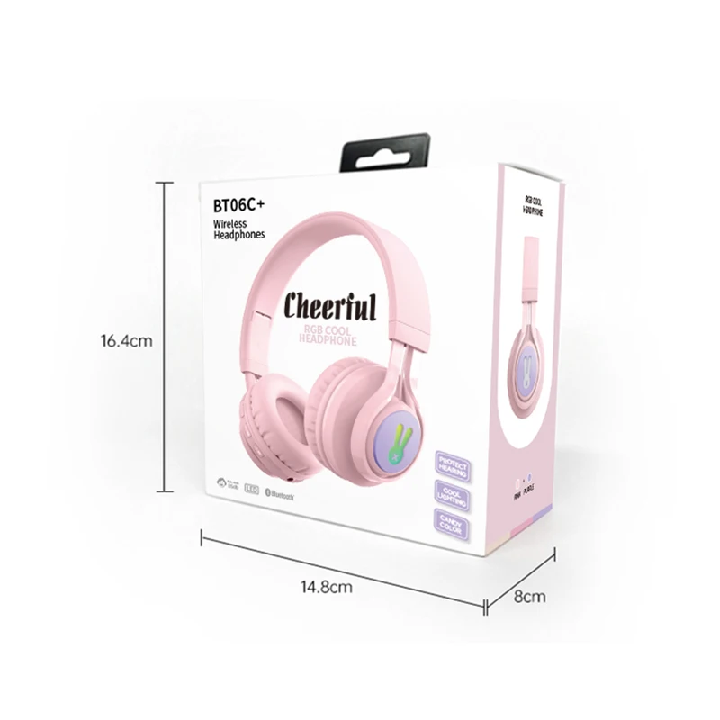 หูฟังไร้สายสำหรับเด็กชุดหูฟังบลูทูธ5.0หูฟังไฮไฟ85dB โหมดเด็กพร้อมไฟ LED ไมโครโฟน