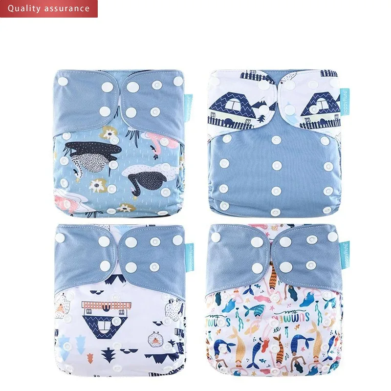 

4Pcs Set Pocket Diaper Washable & Reusable Absorbent Ecological Diaper Cover Adjustable Baby Nappy Environmentally diapers