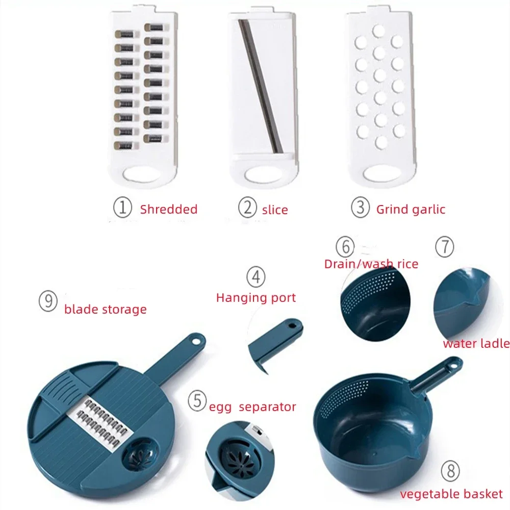 1pc Vegetable Cutter  Multifunctional Salad Utensils Chopper Carrot Potato Manual Shredder Kitchen Cooking Vegetable Tools