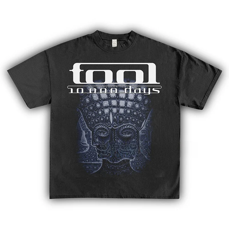 

Homage Tees Heavy Metal Ro Band Tool American Retro Print Thi ort Sve T-irt Loose Fit Youthful Trend Summer Casual