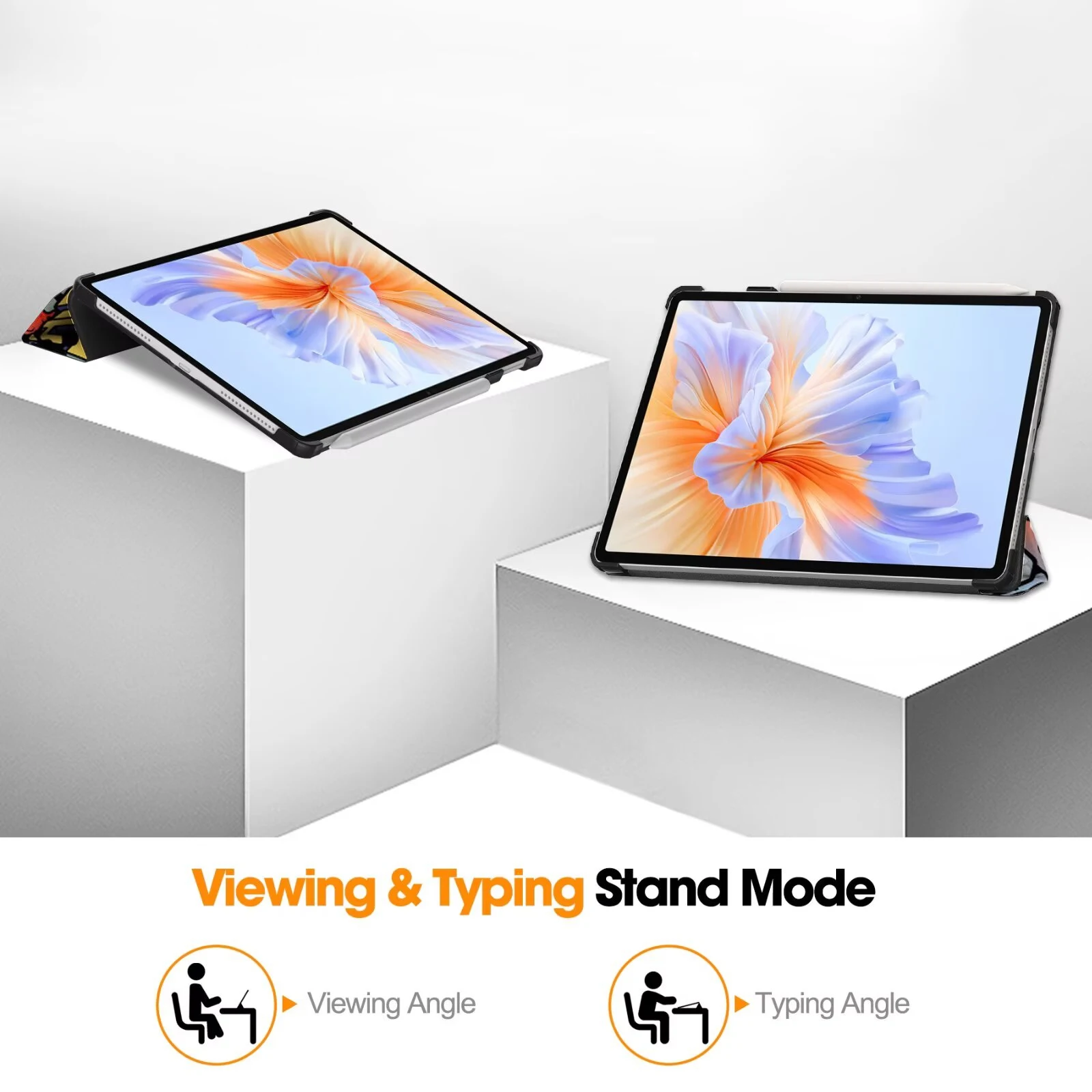 Couro PU para Honor Pad V9 11,5 polegadas Tablets Case Trifold Caster Hard Shell Cover