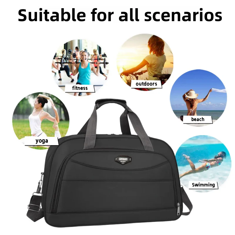 Sports Fitness Bag Portable Duffel Bag Business Travel Large Capacity Travel Bag Waterproof Nylon Luggage Bag for Men and Women