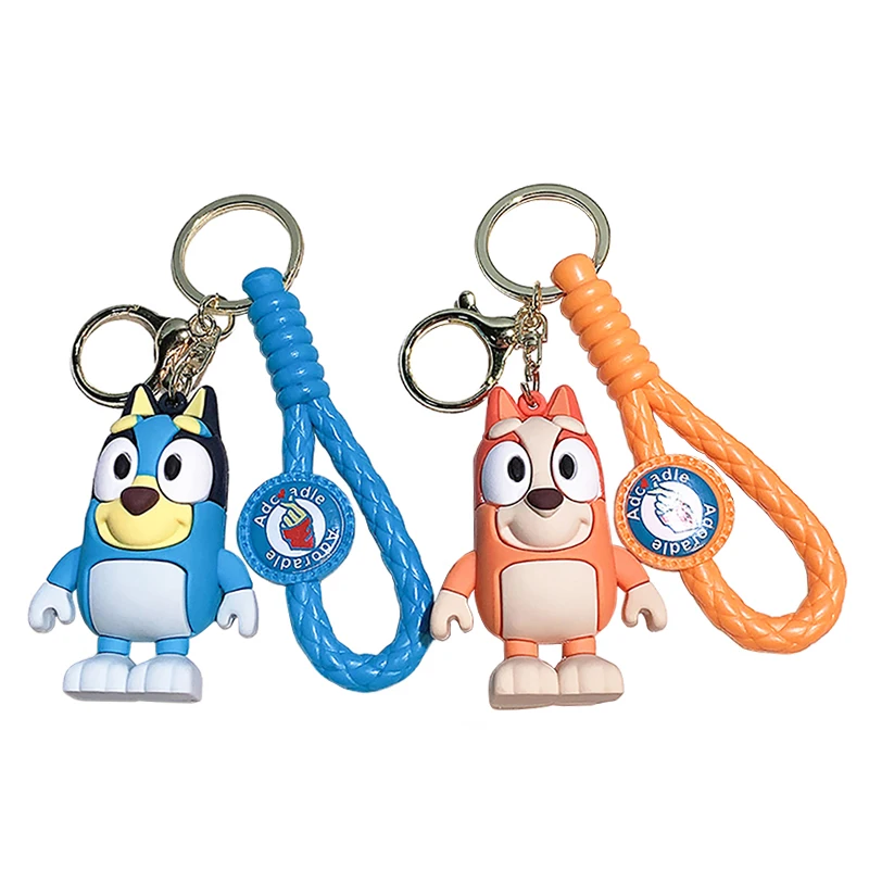 PVC Action Figure Keychain Bluey And Bingo Doll Creative Car Keychain Exquisite Small Gift Children Backpack Decoration Pendant