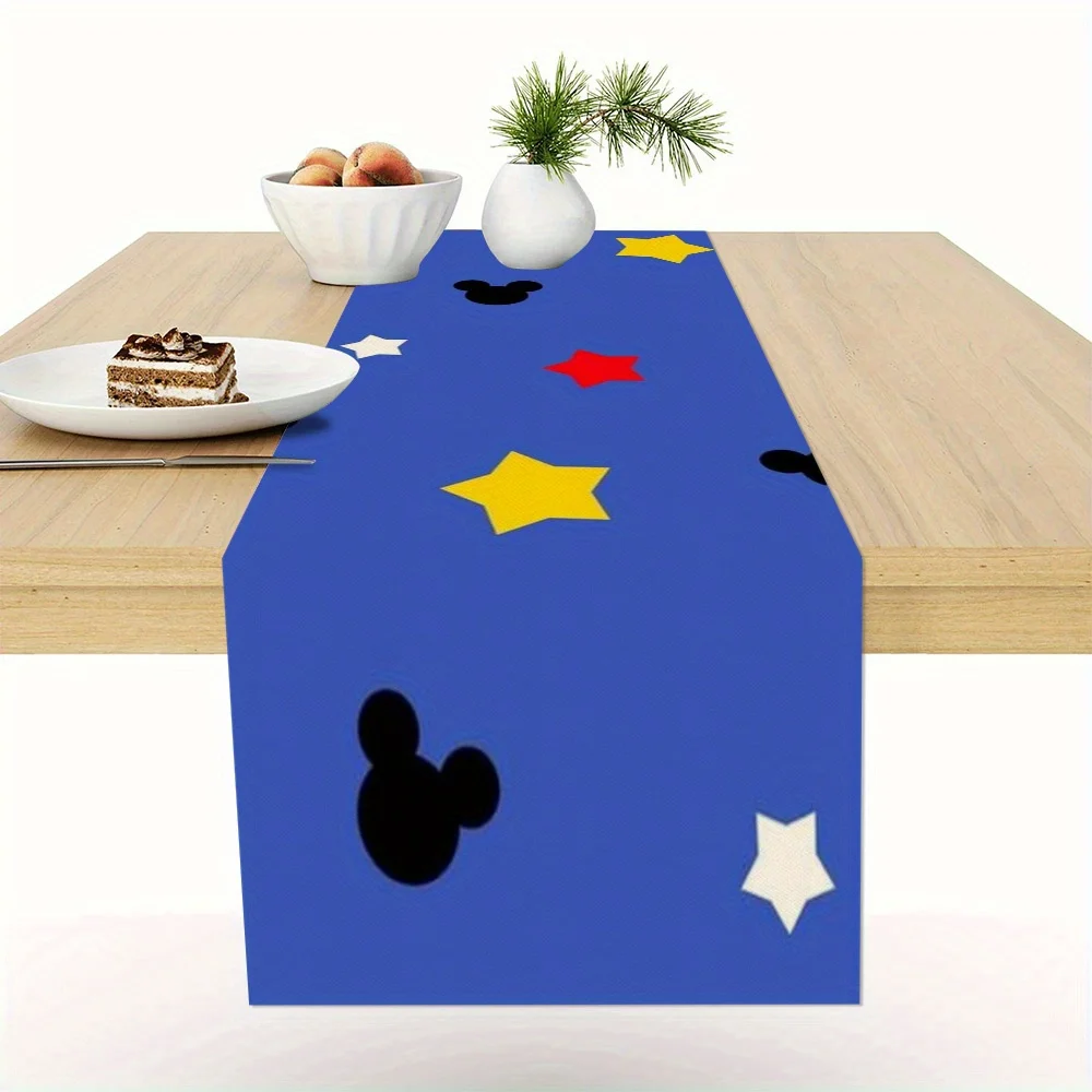 1 Piece of Disney Mickey-Themed Tablecloth, Cartoon Design Table Runner, Perfect for Valentine's Day, Weddings, Birthdays, Holidays, Kitchen and Party Decorations