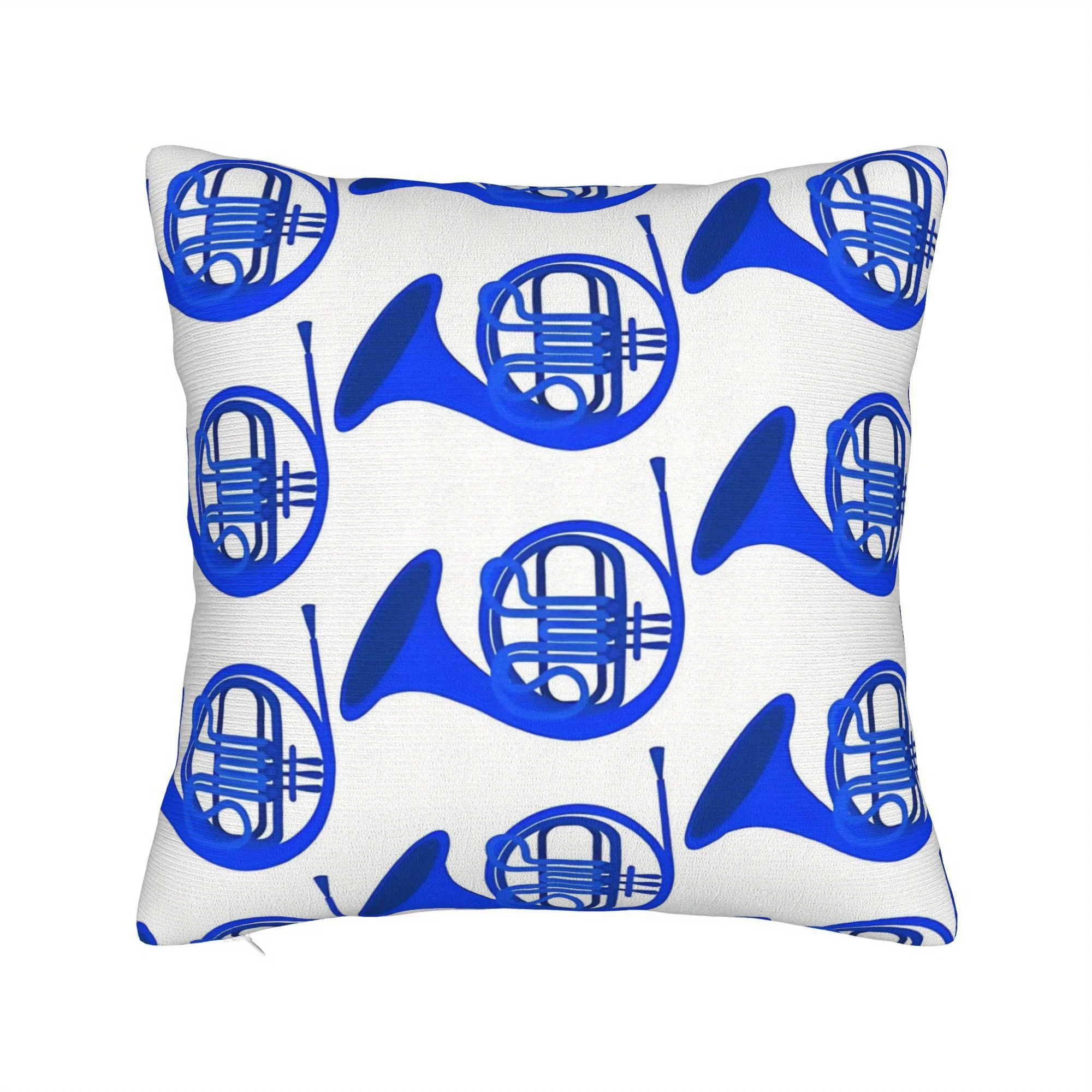 1pc Blue French Horn Pillow Co - Musical Instrument French recension och pris